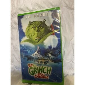 How the Grinch‎ Stole Christmas VHS 2001 Green Clamshell Vintage Jim Carrey